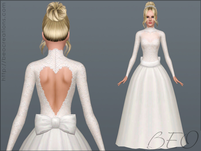 Valentine's Wedding dress for Sims 3 by BEO (2)
